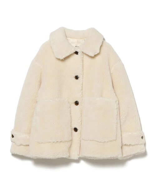 Ray BEAMS（レイビームス）の「ボア ビッグ ポケット ハーフ コート（その他アウター・レディース・ダークブラウン/オフホワイト・0/1）」の18枚目の写真