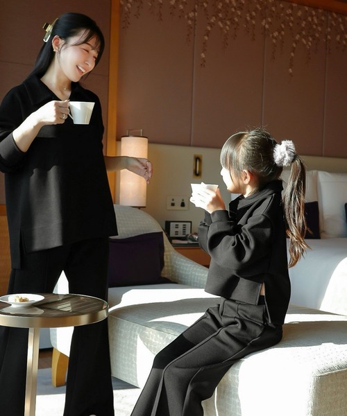 KOBE LETTUCE（コウベレタス）の「［ Yuumiさんコラボ ］ダンボールポロトップス（スウェット・レディース・ネイビー/グレイッシュベージュ/ブラック/オフホワイト・M）」の7枚目の写真