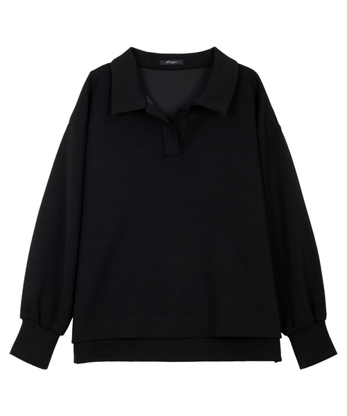 KOBE LETTUCE（コウベレタス）の「［ Yuumiさんコラボ ］ダンボールポロトップス（スウェット・レディース・ネイビー/グレイッシュベージュ/ブラック/オフホワイト・M）」の19枚目の写真