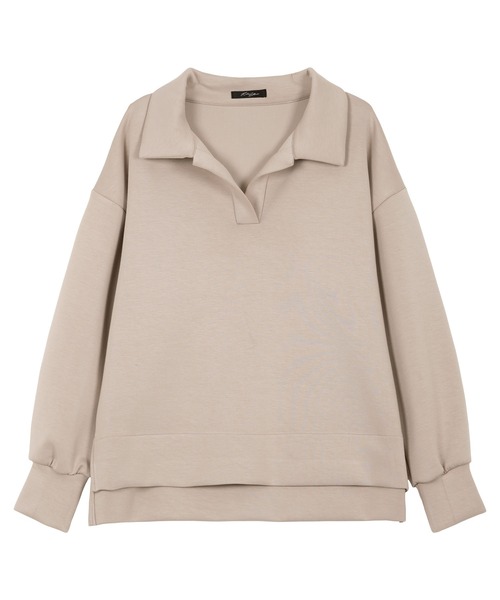 KOBE LETTUCE（コウベレタス）の「［ Yuumiさんコラボ ］ダンボールポロトップス（スウェット・レディース・ネイビー/グレイッシュベージュ/ブラック/オフホワイト・M）」の20枚目の写真