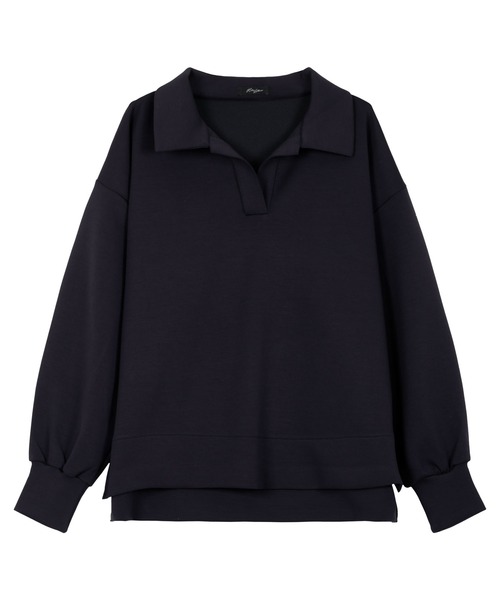 KOBE LETTUCE（コウベレタス）の「［ Yuumiさんコラボ ］ダンボールポロトップス（スウェット・レディース・ネイビー/グレイッシュベージュ/ブラック/オフホワイト・M）」の21枚目の写真