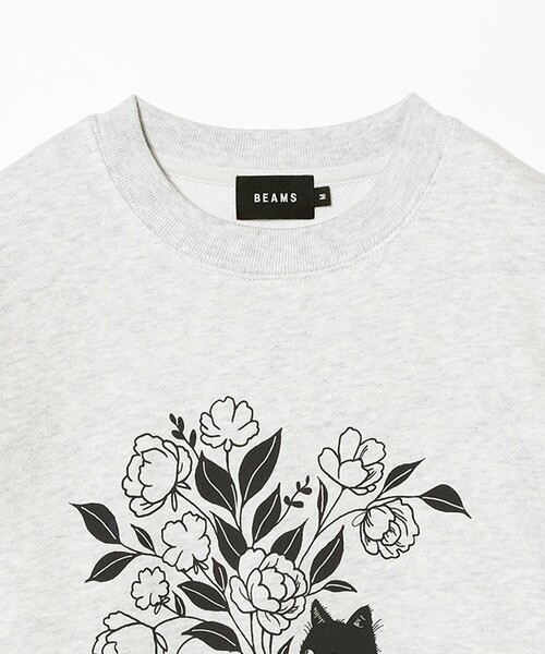 BEAMS T（ビームスティー）の「BEAMS / "NEKO NO HANAYA" Crewneck Sweat（スウェット・メンズ・ライトグレー・XL/L/M/S）」の3枚目の写真