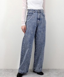 STYLEBLOCK | デニムパールスタッズストレートパンツ(デニムパンツ)
