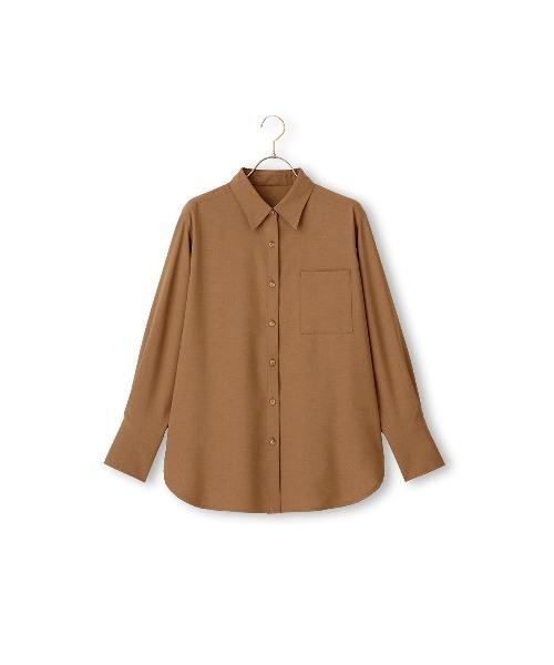 AOYAMA(アオヤマ)の「ちょうどいいかっちり見えシャツアップ企画!レギュラーカラーブラウス(シャツ/ブラウス・レディース・キャメル・M)」の7枚目の写真
