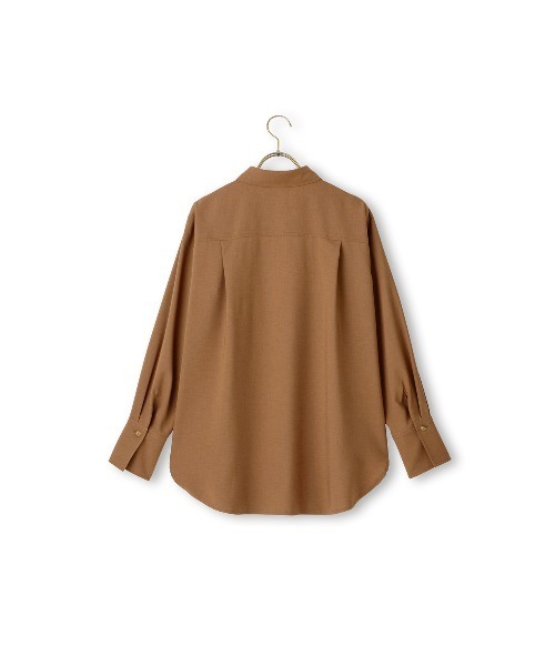 AOYAMA(アオヤマ)の「ちょうどいいかっちり見えシャツアップ企画!レギュラーカラーブラウス(シャツ/ブラウス・レディース・キャメル・M)」の6枚目の写真