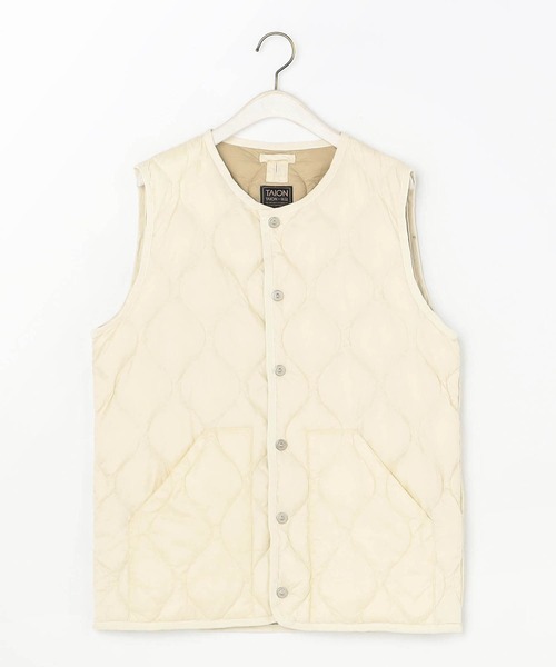 Grand PARK（グランドパーク）の「【TAION】ミリタリークルーネックダウンベスト（ダウンベスト・レディース・オリーブ/ダークグレー/ベージュ/オフホワイト・FREE）」の2枚目の写真