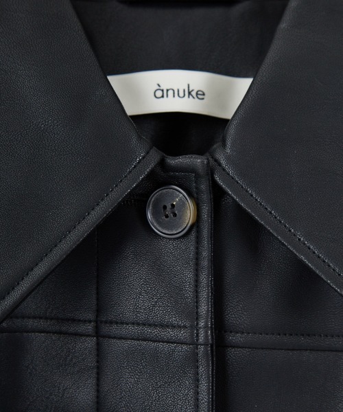 anuke/アンヌーク] エコレザー オーバージャケット（ライダース