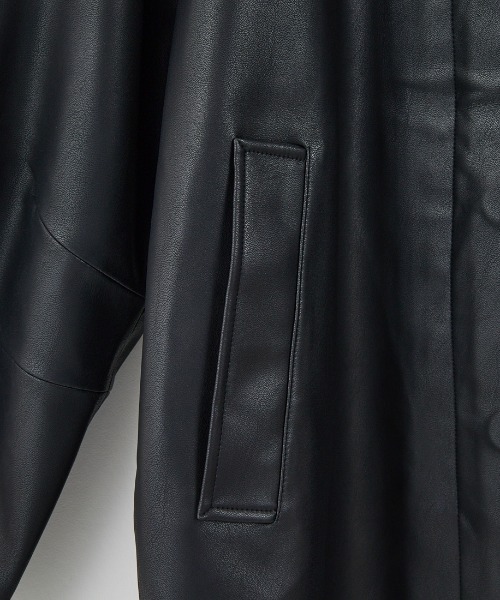 anuke/アンヌーク] エコレザー オーバージャケット（ライダース