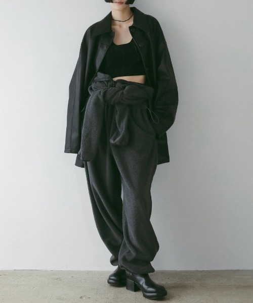 anuke/アンヌーク] エコレザー オーバージャケット（ライダース