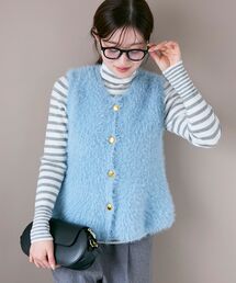 le.coeur blanc | 《WEB限定アイテム》フェザーヤーンラメニットベスト(ベスト)