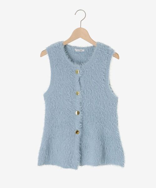 le.coeur blanc（ルクールブラン）の「《WEB限定アイテム》フェザーヤーンラメニットベスト（ベスト・レディース・サックスブルー/オレンジ/ブラック/アイボリー・38）」の9枚目の写真