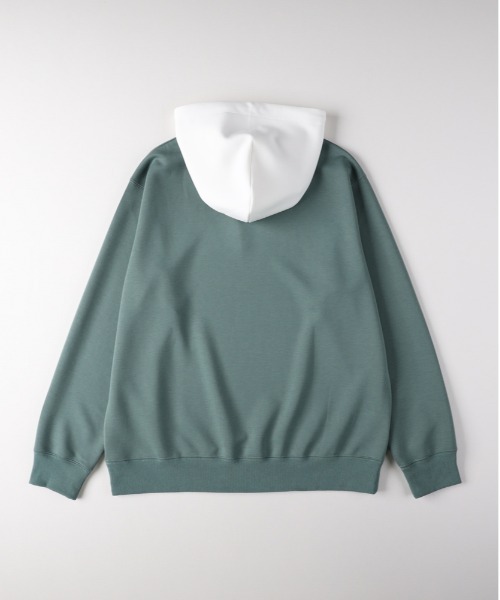 BACK NUMBER（バックナンバー）の「【BACK NUMBER】ダンボールフードキリカエパーカー（フード切り替えデザイン レギュラーフィット 洗練カジュアル）（パーカー・メンズ・グリーン/ブラック/ダークグレー・L/M/XL）」の4枚目の写真