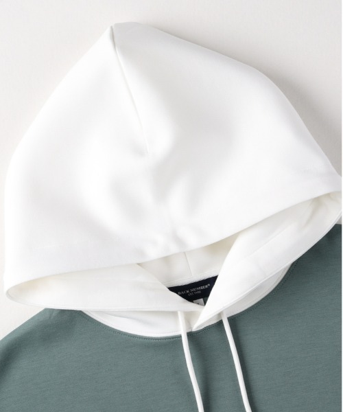 BACK NUMBER（バックナンバー）の「【BACK NUMBER】ダンボールフードキリカエパーカー（フード切り替えデザイン レギュラーフィット 洗練カジュアル）（パーカー・メンズ・グリーン/ブラック/ダークグレー・L/M/XL）」の5枚目の写真