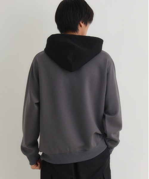 BACK NUMBER（バックナンバー）の「【BACK NUMBER】ダンボールフードキリカエパーカー（フード切り替えデザイン レギュラーフィット 洗練カジュアル）（パーカー・メンズ・グリーン/ブラック/ダークグレー・L/M/XL）」の16枚目の写真