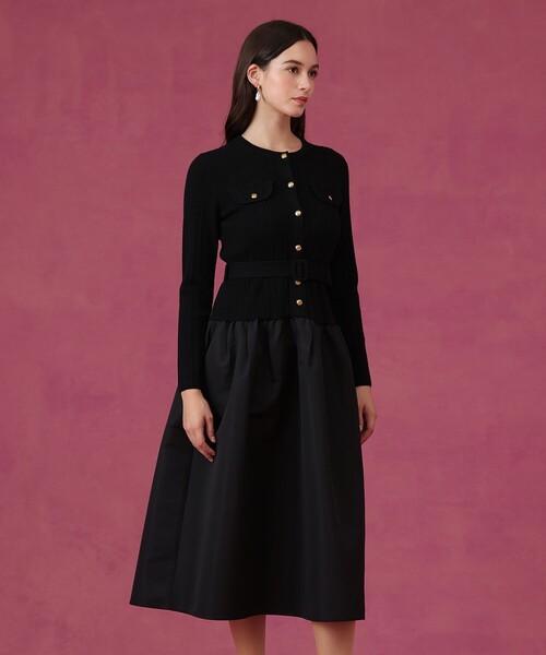 グログランコンビベルト付き ワンピース（ワンピース）｜ANAYI（アナイ