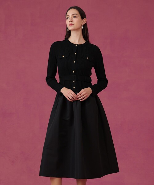 グログランコンビベルト付き ワンピース（ワンピース）｜ANAYI（アナイ