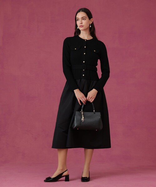 グログランコンビベルト付き ワンピース（ワンピース）｜ANAYI（アナイ