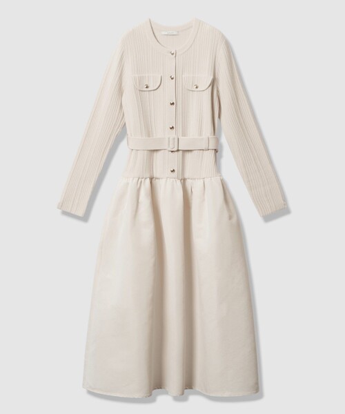 グログランコンビベルト付き ワンピース（ワンピース）｜ANAYI（アナイ