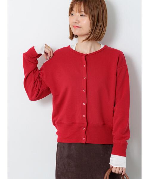 Lugnoncure（ルノンキュール）の「リングドット裏毛カーディガン（その他トップス・レディース・レッド/キナリ/チャコールグレー・F）」の3枚目の写真