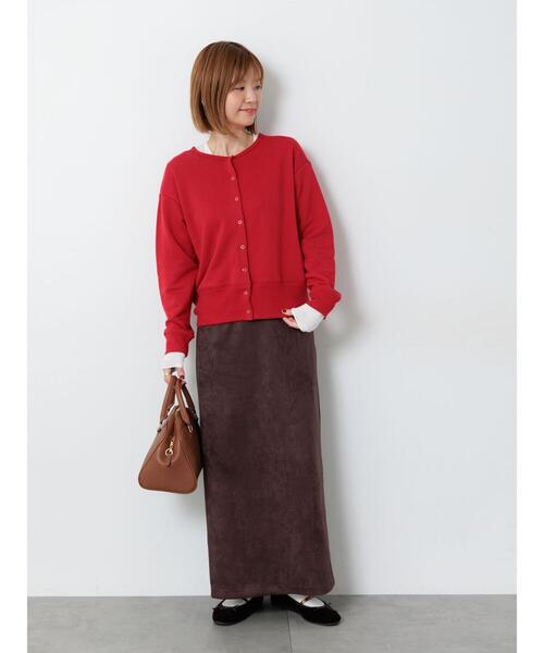 Lugnoncure（ルノンキュール）の「リングドット裏毛カーディガン（その他トップス・レディース・レッド/キナリ/チャコールグレー・F）」の5枚目の写真