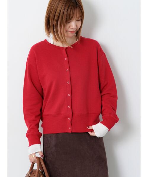 Lugnoncure（ルノンキュール）の「リングドット裏毛カーディガン（その他トップス・レディース・レッド/キナリ/チャコールグレー・F）」の6枚目の写真