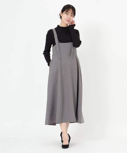 STRAWBERRY-FIELDS（ストロベリーフィールズ）の「パウダーツイル_2WAYジャンパースカート（ジャンパースカート・レディース・ブラック/MD.Gray/ベージュ・2）」の13枚目の写真
