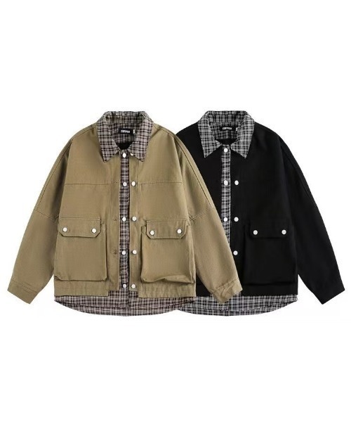 【ゆったり】FUDA 総柄　ブルゾン　薄手　ジャケット　シルク　ヴィンテージ ゆったり】FUDA 総柄 ブルゾン 薄手 ジャケット シルク ヴィンテージ