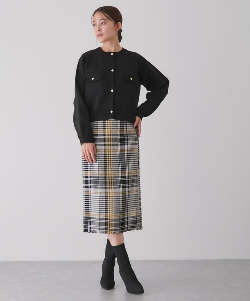 Jayro（ジャイロ）の「ポケ付きクルーカーディガン（カーディガン/ボレロ・レディース・ブラック/ワイン/チャコールグレー・M）」の8枚目の写真