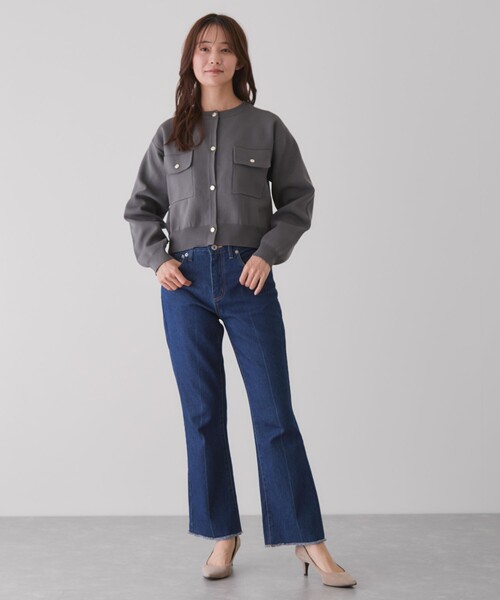 Jayro（ジャイロ）の「ポケ付きクルーカーディガン（カーディガン/ボレロ・レディース・ブラック/ワイン/チャコールグレー・M）」の15枚目の写真