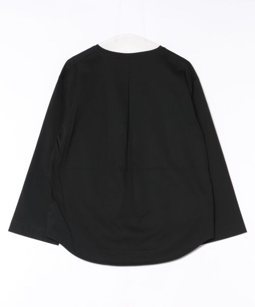 audrey and john wad(オードリーアンドジョンワッド)の「ダブルシルケット長袖フレアカットソー(Tシャツ/カットソー・レディース・ブラック/オフホワイト・FREE)」の4枚目の写真