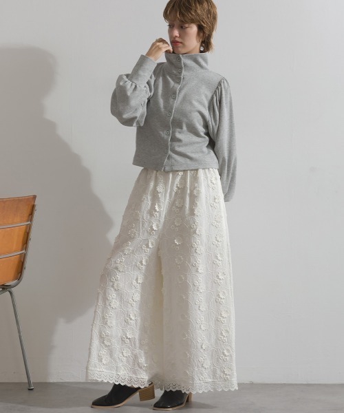 enhaut(アンオート)の「天竺編みスウェッティ パフスリーブ クロップド丈 カーディガン(Tシャツ/カットソー・レディース・ブラック/杢グレー/ブルー/ブラウン/レッド・FREE)」の14枚目の写真