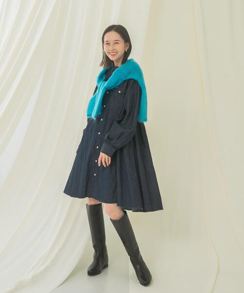 URBAN RESEARCH ROSSO WOMEN(アーバンリサーチ ロッソ)の「『別注』Wrangler×ROSSO WESTERN MINI DRESS(ワンピース・レディース・ブラック/ブルー・MEDIUM)」の18枚目の写真
