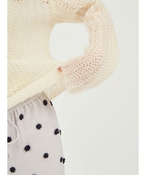 emmi（エミ）の「ルーズモヘアニットトップス（ニット/セーター・レディース・ミント/ライム/オフホワイト・F）」の9枚目の写真