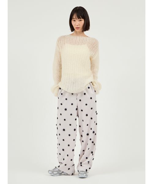 emmi（エミ）の「ルーズモヘアニットトップス（ニット/セーター・レディース・ミント/ライム/オフホワイト・F）」の13枚目の写真