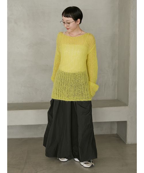 emmi（エミ）の「ルーズモヘアニットトップス（ニット/セーター・レディース・ミント/ライム/オフホワイト・F）」の17枚目の写真