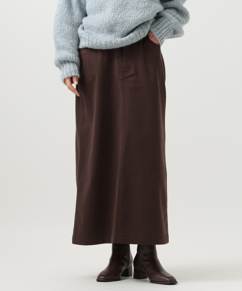 BAYFLOW（ベイフロー）の「[暖かい裏起毛]コンフォートウォームスカート（スカート・レディース・ダークブラウン/アイボリー・FREE）」の2枚目の写真