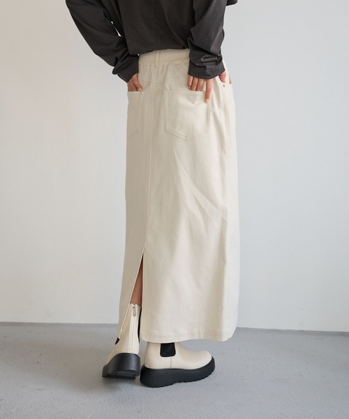 BAYFLOW（ベイフロー）の「[暖かい裏起毛]コンフォートウォームスカート（スカート・レディース・ダークブラウン/アイボリー・FREE）」の7枚目の写真