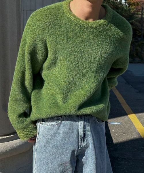 NOWLE（ノウル）の「【NOWLE】ファーライク クルーネック プルオーバー ニット（ニット/セーター・メンズ・ブラック/グレー/グリーン・MEDIUM/LARGE/X-LARGE）」の19枚目の写真