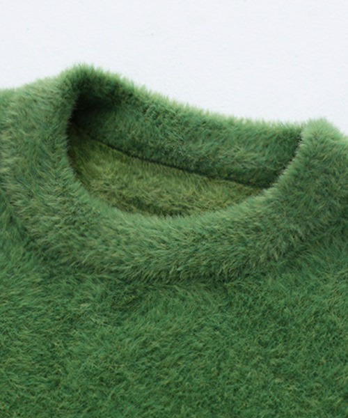 NOWLE（ノウル）の「【NOWLE】ファーライク クルーネック プルオーバー ニット（ニット/セーター・メンズ・ブラック/グレー/グリーン・MEDIUM/LARGE/X-LARGE）」の6枚目の写真