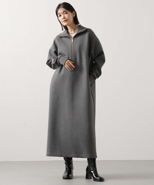 Gready Brilliant（グレディブリリアン）の「ハーフジップカットワンピ（ワンピース・レディース・トップグレー/キャメル・38）」の3枚目の写真