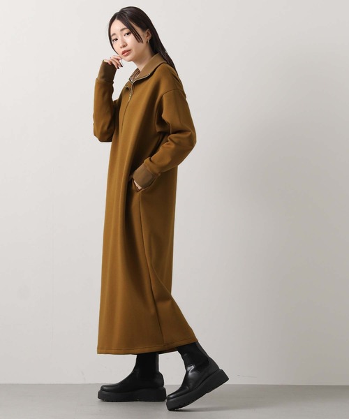 Gready Brilliant（グレディブリリアン）の「ハーフジップカットワンピ（ワンピース・レディース・トップグレー/キャメル・38）」の14枚目の写真