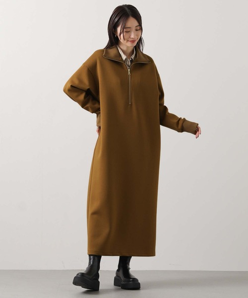 Gready Brilliant（グレディブリリアン）の「ハーフジップカットワンピ（ワンピース・レディース・トップグレー/キャメル・38）」の5枚目の写真