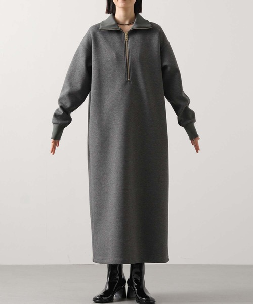 Gready Brilliant（グレディブリリアン）の「ハーフジップカットワンピ（ワンピース・レディース・トップグレー/キャメル・38）」の6枚目の写真