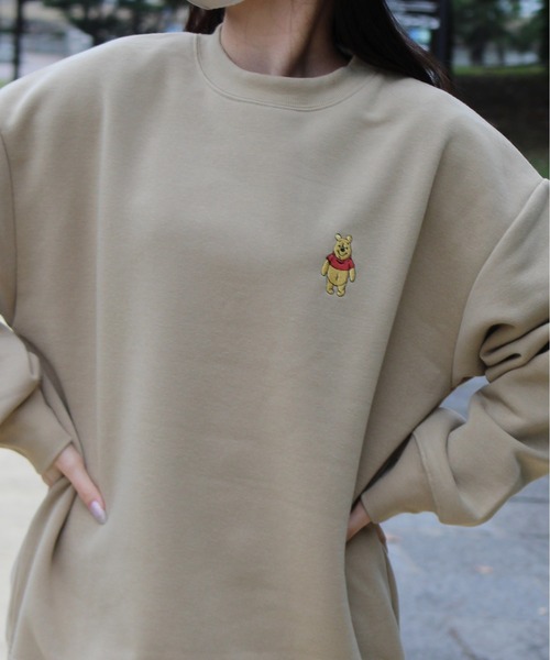 セール】【DISNEY/ディズニー】ワンポイント裏起毛クルーネック