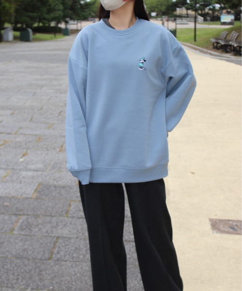 セール】【DISNEY/ディズニー】ワンポイント裏起毛クルーネック