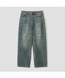 AGOD（エージーオーディー）の「ヴィンテージウォッシュドダメージワイドデニムパンツ[サンドブルー]（デニムパンツ）」