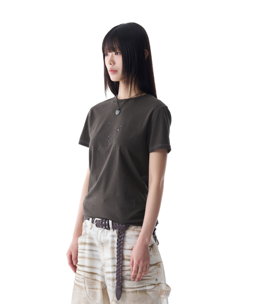 AAKAM（アーカム）の「Studded Sun Half Top (Dark Gray)（Tシャツ/カットソー・レディース・その他・1/2）」の3枚目の写真