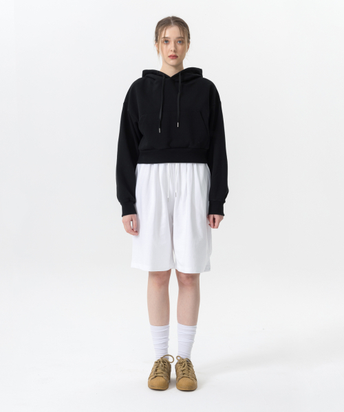 セール】ESCF エッセンシャル クロップ フードパーカー ブラック