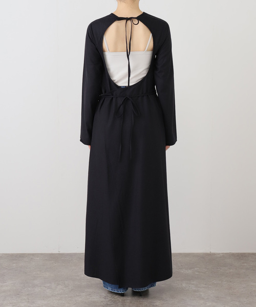 セール】【BASERANGE/ベースレンジ】LONG SLEEVE APRON DRESS / DRLSA