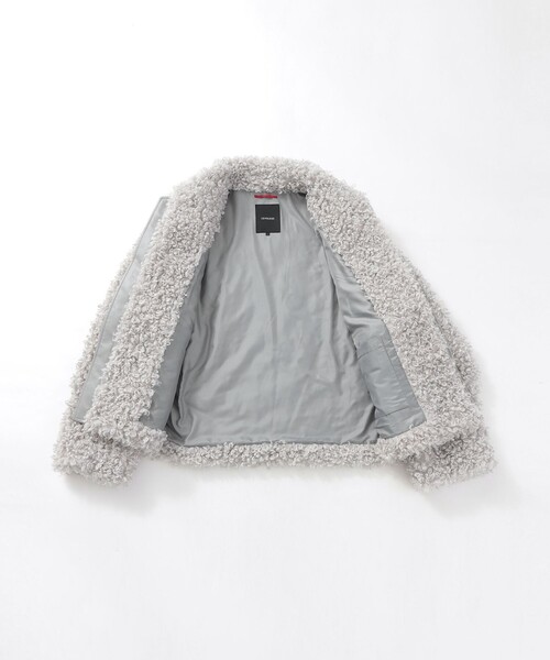 LOVELESS（ラブレス）の「【UNISEX】カルガンラムライクファーブルゾン（ブルゾン・メンズ・ブラック/ブラウン系その他5/ライトグレー・M/L）」の10枚目の写真
